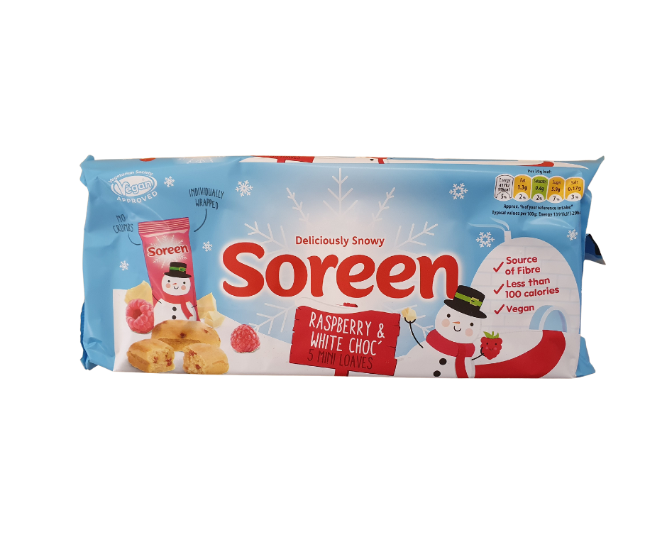 Soreen White Chocolate & Raspberry Loaves 5 Pack 150G