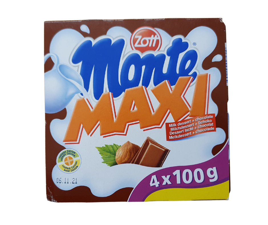 Zott Monte Maxi Milk Dessert and Chocolate 4x100g