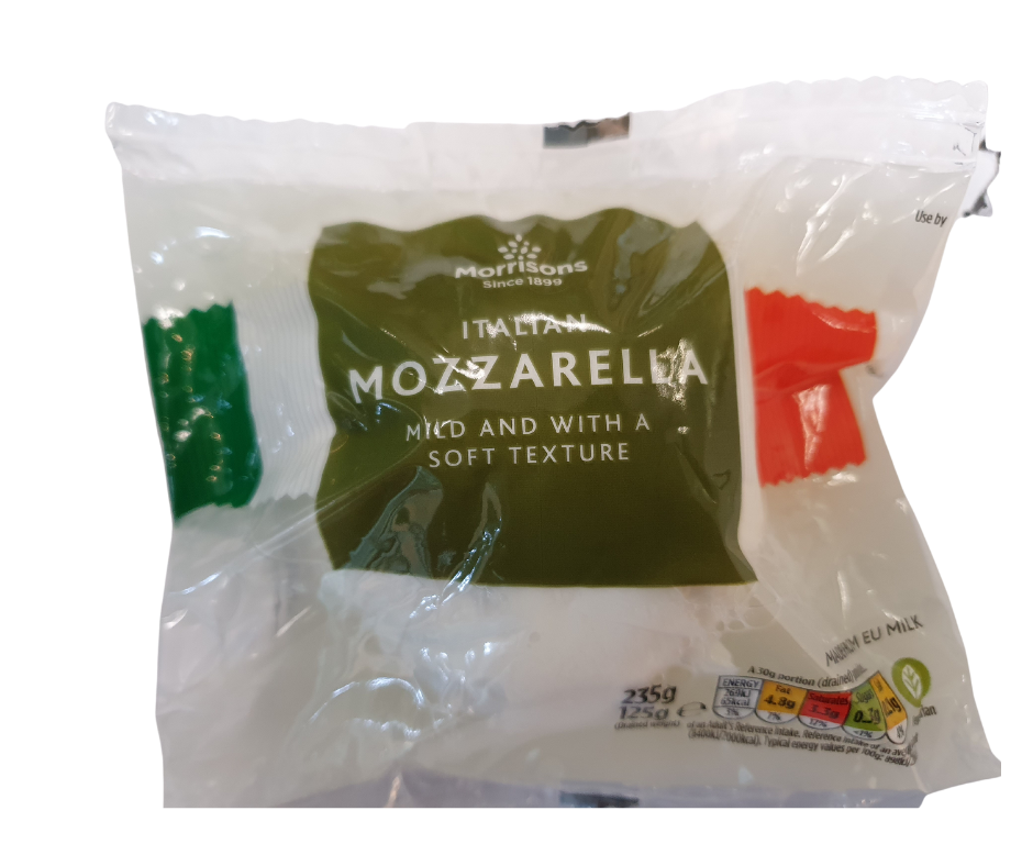 Mozzarella (use by 5 April)