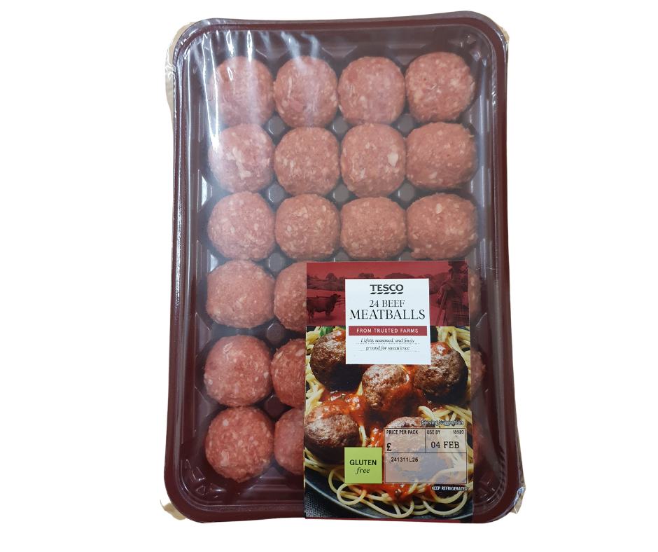 Tesco 24 Beef Meatballs