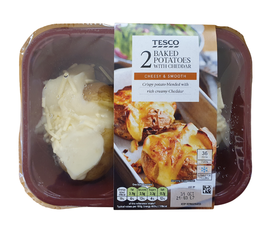 Tesco 2 X Baked Potatoes With Cheese 450G