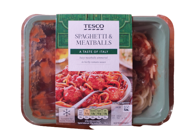 Tesco Spaghetti & Meatballs 450G