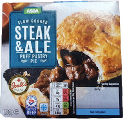 ASDA Slow Cooked Steak & Ale Puff Pastry Pie